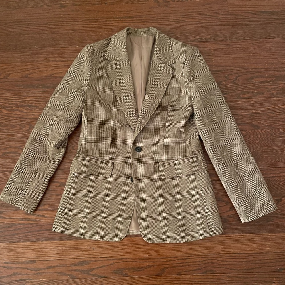 CÉLINE Vintage Wool Houndstooth Blazer Size 4/Small